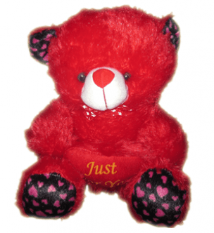 Red teddy Bear with Just for you @rs 225.00